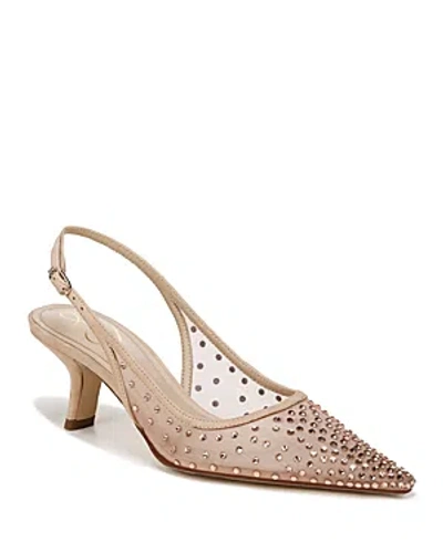 SAM EDELMAN WOMEN'S BIANKAS POINTED TOE EMBELLISHED SLINGBACK PUMPS