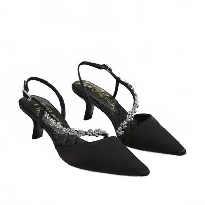Sam Edelman Women's Bonnie Slingback Pump Shoe In Black Satin