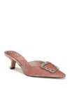 Sam Edelman Brit Glow Kitten Heel Mule Winter Peony Velvet In Winter Peony
