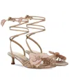 Sam Edelman Carla Lace Up Kitten Heel Ecru Beige Silk In Ecru Beige Silk
