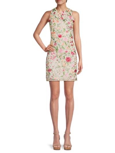 Sam Edelman Women's Carnation Embroidered Floral Minidress