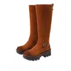 Sam Edelman Women's Carter Buckle Detailed Chunky Heel Knee High Boots In Stable Brown In Multi