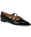 Sam Edelman Cass Pointed Toe Flat In Black Leather