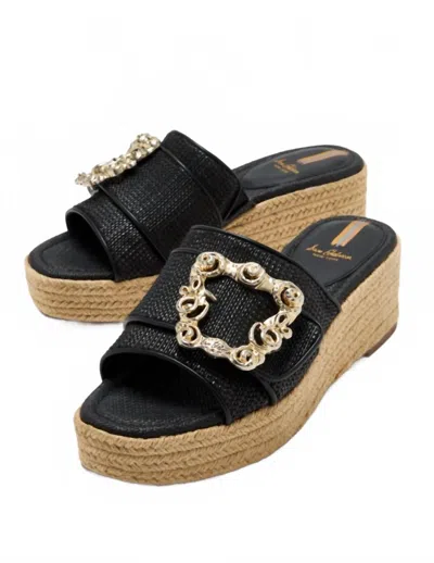 Sam Edelman Women's Celia Raffia Platform Sandals In Black