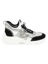 Sam Edelman Chelsie Lace Up Knit Sneaker Black Multi Knit In Black Multi