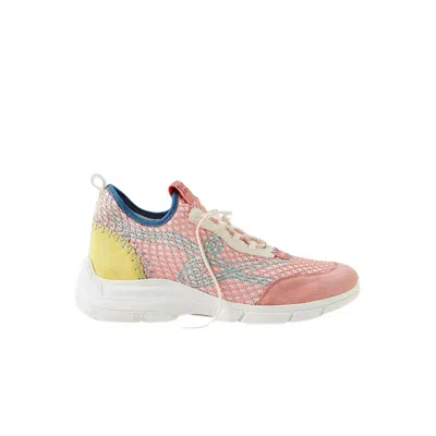 Sam Edelman Women's Chelsie Stretch-knit Sneaker In Pink/lime In Multi