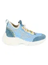 Shop Sam Edelman Women's Chelsie Woven Design Low Top Sneakers In Summer Sky