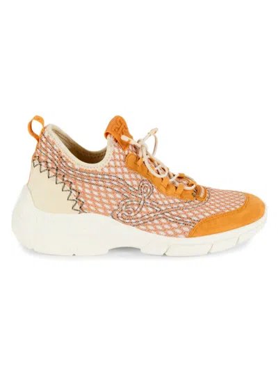 SAM EDELMAN WOMEN'S CHELSIE WOVEN DESIGN LOW TOP SNEAKERS