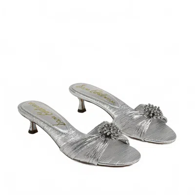 Sam Edelman Women's Cindie Kitten Heel Mule In Soft Silver