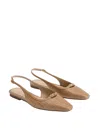 Sam Edelman Women's Cleo Slingback Flat In Buff Tan In Multi