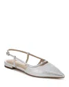 Sam Edelman Cohen Pointed Toe Flat In Soft Silver