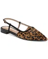 Sam Edelman Slingback Pointy Toe Flat Shoes In Leopard In Granada Tan Leopard