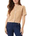 Sam Edelman Women's Colleen Printed Short-sleeve Cardigan In Tan