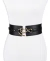 Sam Edelman Women's Corset Wide Waist Se Hook Logo Buckle Belt In Black