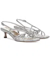 Sam Edelman Cressa Strappy Kitten Heel Sandal Soft Silver Leather In Soft Silver