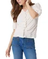 Sam Edelman Dakota Shirred Puff Sleeve Top In Gardenia