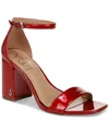 Sam Edelman Daniella Block Heel Sandal Persian Red Patent In Passion Red
