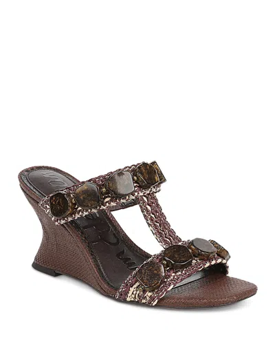 Sam Edelman Women's Dante Stone Embellished Wedge Sandals In Multi