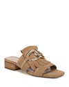 Sam Edelman Darby Slide Block Heel Sandal Camel Leather