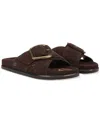 Sam Edelman Darla Buckle Slide Sandal Cafe Noir Suede In Cafe Noir Suede Leather