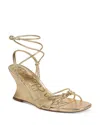 Sam Edelman Daxton Ankle Strap Wedge Sandal In Gold