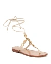 Sam Edelman Deirdre Wrap Sandal Gold Mine Metallic In Linen