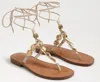 Sam Edelman Deirdre Wrap Sandal Gold Mine Metallic In Multi