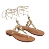 Sam Edelman Deirdre Wrap Sandal Gold Mine Metallic In Multi