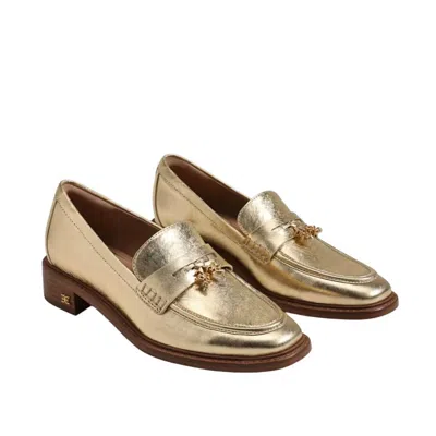 SAM EDELMAN WOMEN'S DENISE TASSEL PENNY LOAFER IN GOLD LEATHER