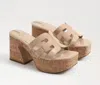Sam Edelman Women's Dev Platform Sandal In Beige Blush In Multi