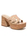 Sam Edelman Women's Dev Platform Sandal In Beige Blush In Animal Print