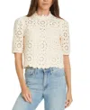 Shop Sam Edelman Women's Doral Band-collar Crochet Top In Cream