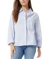 Sam Edelman Dorey Oversized Button Down Shirt In Blue Heron -high Tide Stripe