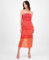 Sam Edelman Women's Dotted Lace Strapless Midi Dress