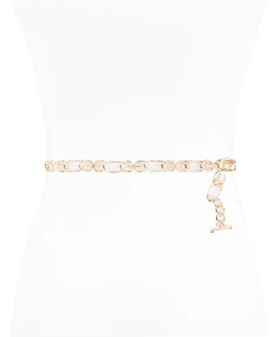 Sam Edelman Women's Double-e Logo Chain Dress Belt In Gold