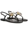 Sam Edelman Women's Eden Flat Sandals In Black Faux Leather