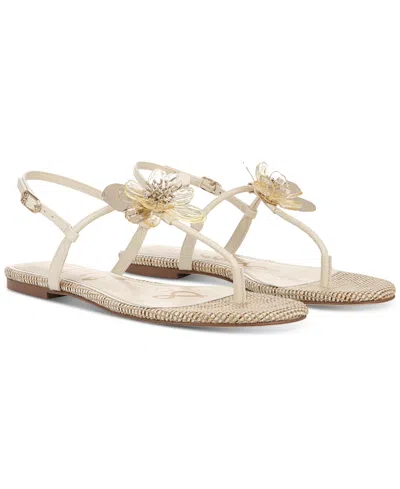 Sam Edelman Women's Eden Flat Sandals In Modern Ivory Faux Leather