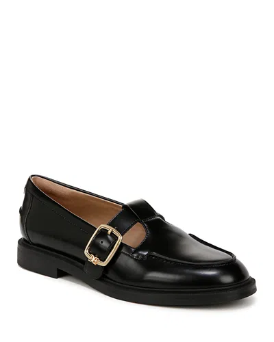 Sam Edelman Elaina T-strap Buckle Loafer Black Leather