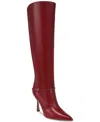 Sam Edelman Elia Womens Leather Knee-high Boots In Cabernet Red