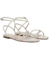 Sam Edelman Women's Elina Ankle-strap Flat Sandals In Bright White