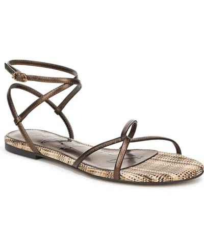 Sam Edelman Women's Elina Ankle-strap Flat Sandals In Brown
