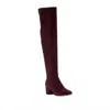 Sam Edelman Women's Elina Suede Leather Over The Knee Boots In Burgundy In Burgundy