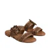 Sam Edelman Elisa Slide Sandal Dark Natural Raffia In Brown