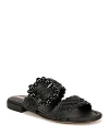 Sam Edelman Elisa Slide Sandal Black Raffia In Black