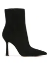 Sam Edelman Ella Pointed Toe Dress Bootie Black Suede In Black