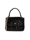 Sam Edelman Women's Ellie Pleated Velvet Two-way Top Handle Bag In Black Velvet