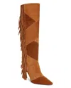 Sam Edelman Ellis Womens Fringe Suede Knee-high Boots In Frontier Brown