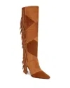 Sam Edelman Ellis Womens Fringe Suede Knee-high Boots In Frontier Brown