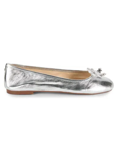 SAM EDELMAN WOMEN'S EMBELLISHED LEATHER BALLET FLATS