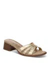Sam Edelman Farrin Block Heel Sandal In Gold